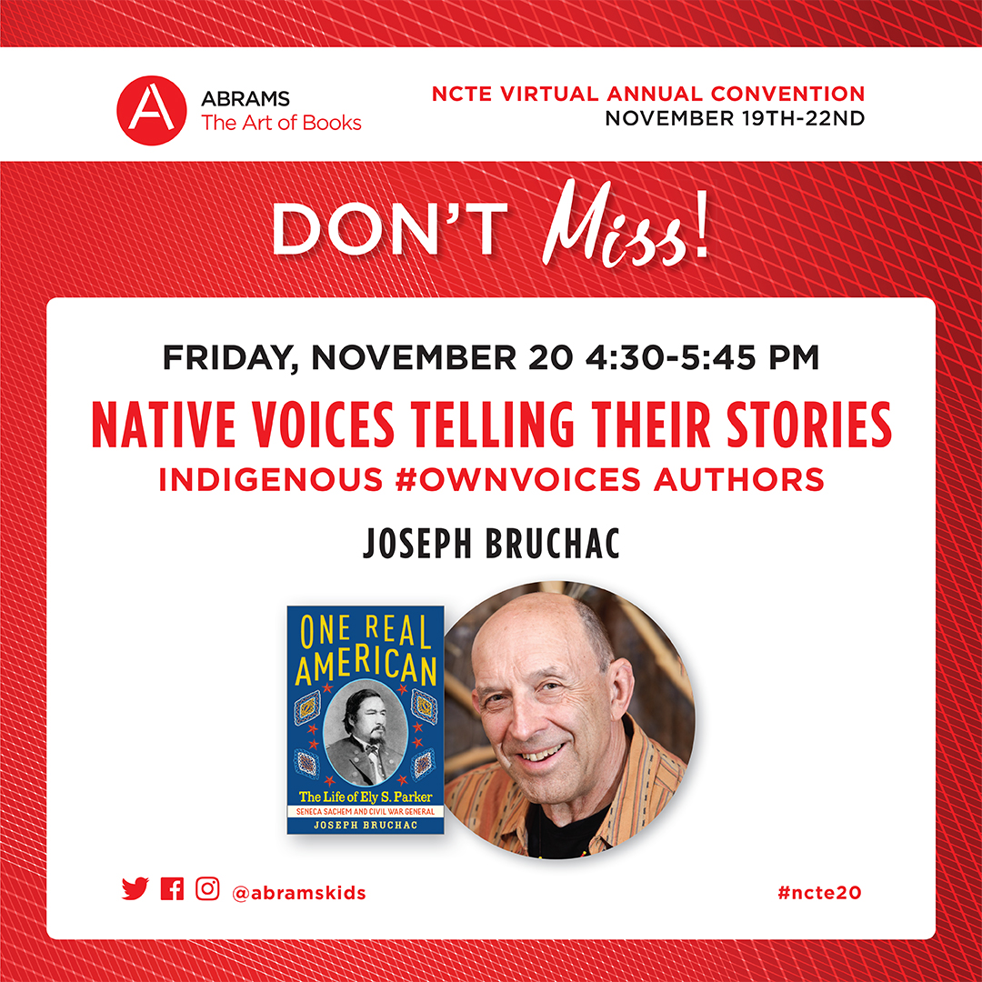 abramskids's tweet photo. Today at 4:30, watch #OneRealAmerican author @JosephBruchac on the Native Voices Telling Their Stories: Indigenous #ownvoices Author panel at #NCTE20. @ncte https://t.co/2mAjYC9Xpg https://t.co/DxoFnMyVjC