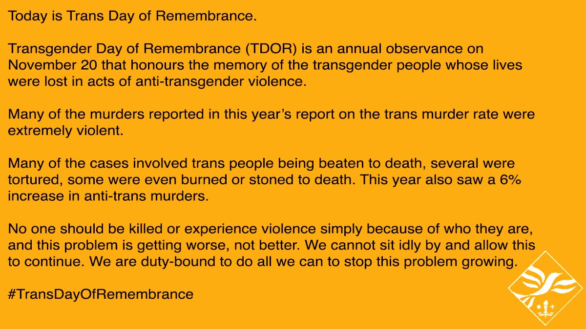 UoHLibDems's tweet image. #TransDayOfRemembrance