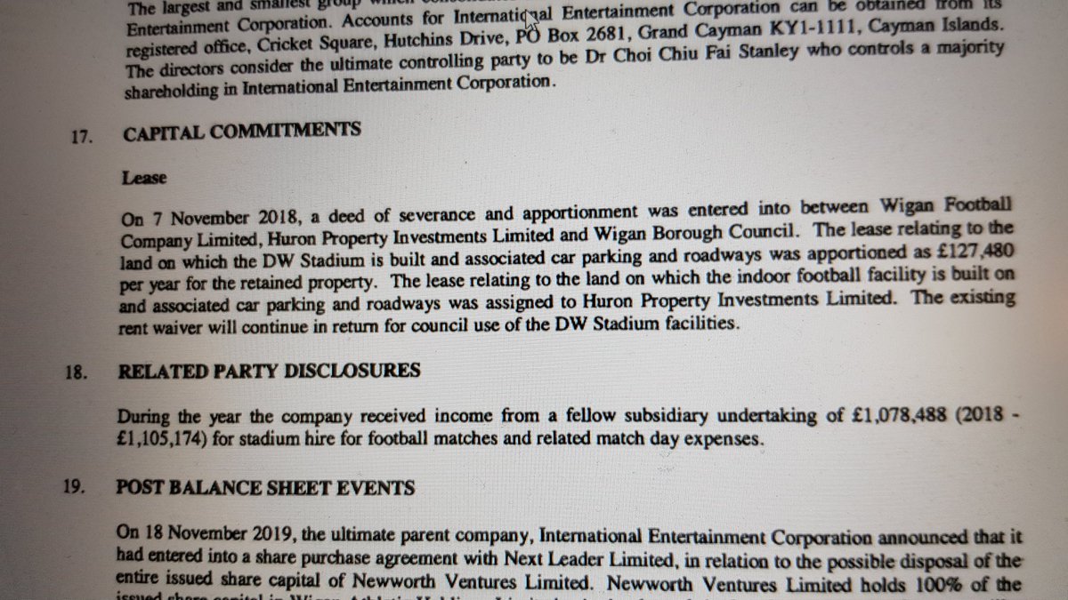 Now to the supposed lease. The owners of the DW Stadium are supposed to pay £205k per year to Wigan Council for the 99 year lease, but this is waived in lieu of Wigan Council getting to use the DW facilities on an ongoing basis for nowt