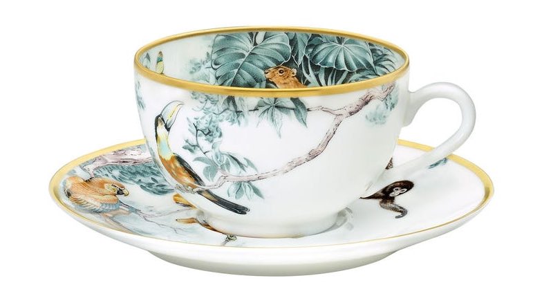 Just gonna continue this with more tea sets as I peruse. I’m usually a fan of more vintage designs but this Hermès Carnets d’ Equateur Birds set is so detailed and shines a lot even with a more standard cup shape. However it does cost a pretty penny lol...