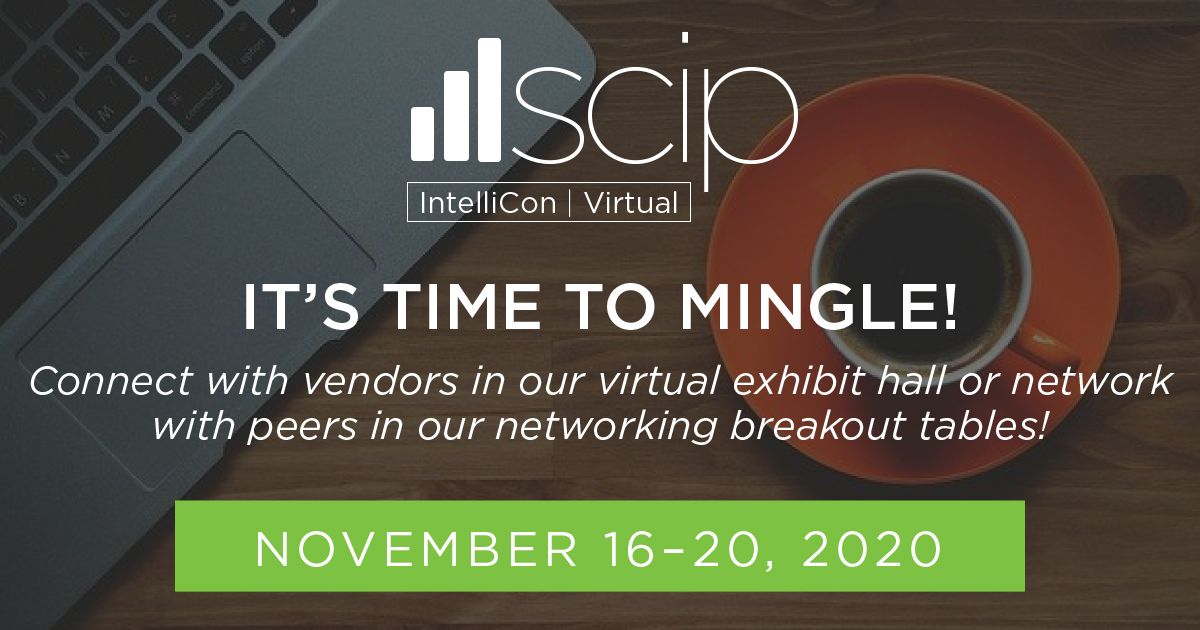 SCIP's tweet image. We're halfway through the last day of #IntelliCon2020! What have been your biggest takeaways from this year's event?scip.org/page/intellico…