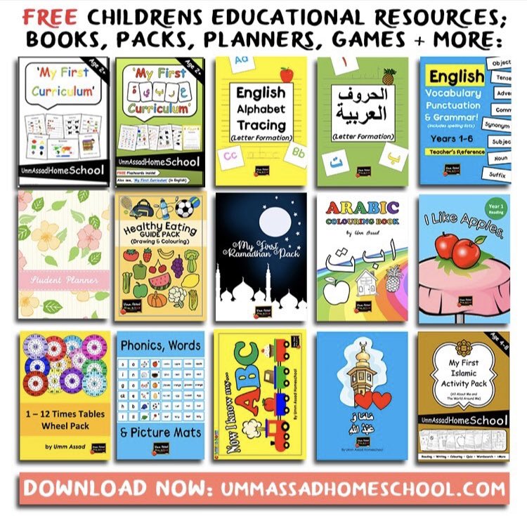 UmmAssadPubs's tweet photo. Who likes Freebies?

Download lots of FREE Educational Resources on the following link. Don’t forget to subscribe for new resources in future in shaa Allaah:

Download here: https://t.co/HTLwRQX8Mp https://t.co/cObCjDF5ZK