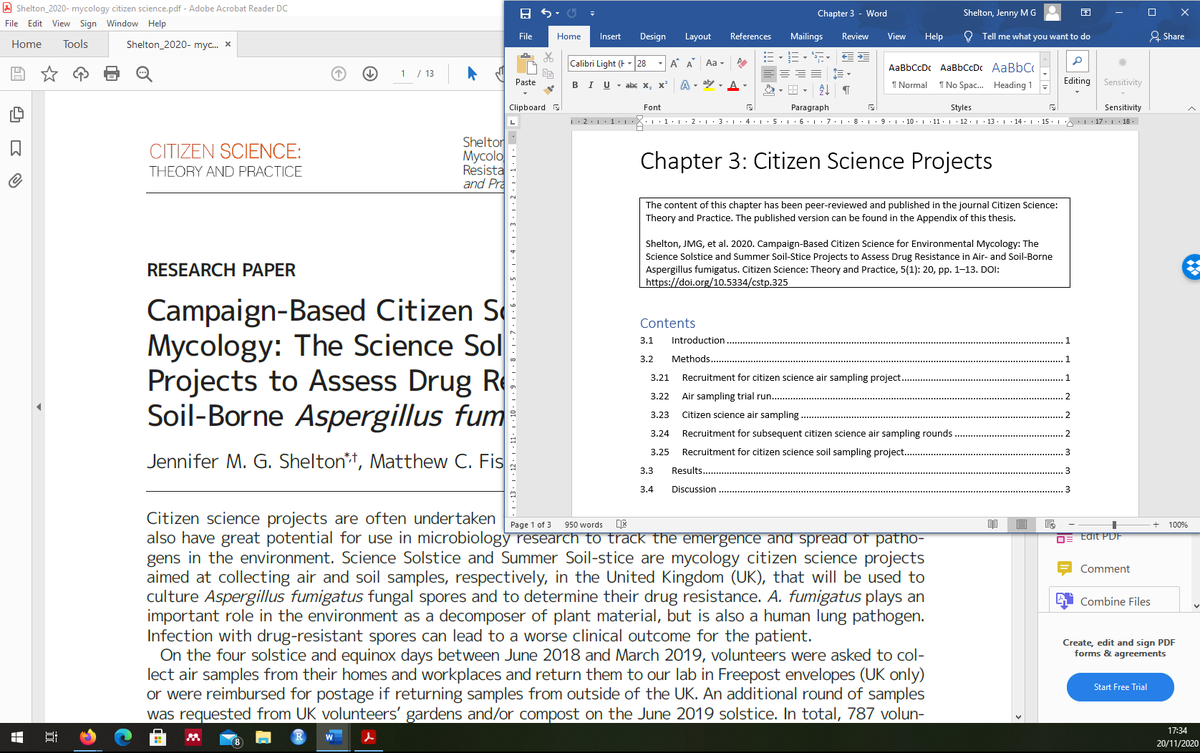 jenmgshe's tweet photo. I'm currently re-writing/paraphrasing my #ScienceSolstice &amp; #SummerSoilstice #citizenscience #mycology paper to be able to include it as a chapter of my #thesis. Seems a bit like a punishment for publishing. 😬 Who else's uni requires them to do this? 🤷‍♀️#PhD #AcademicTwitter https://t.co/U9z9qM8nNv