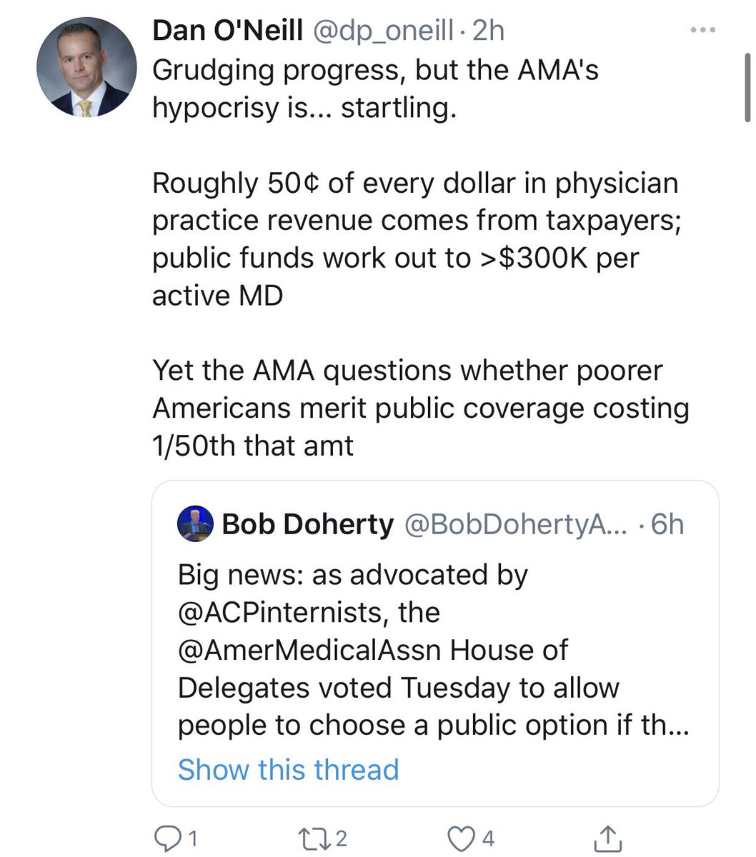 drdanchoi's tweet photo. HC policy “expert” @dp_oneill implies docs are overpaid

But if we paid every physician in U.S. $0 salary it would only reduce healthcare expenditure by 8%

Add nurses, PA, NP, pharm, techs, MAs &amp; you only reduce HC cost 14%.

It’s not HC worker pay driving up US healthcare cost https://t.co/ViinsOt9o0