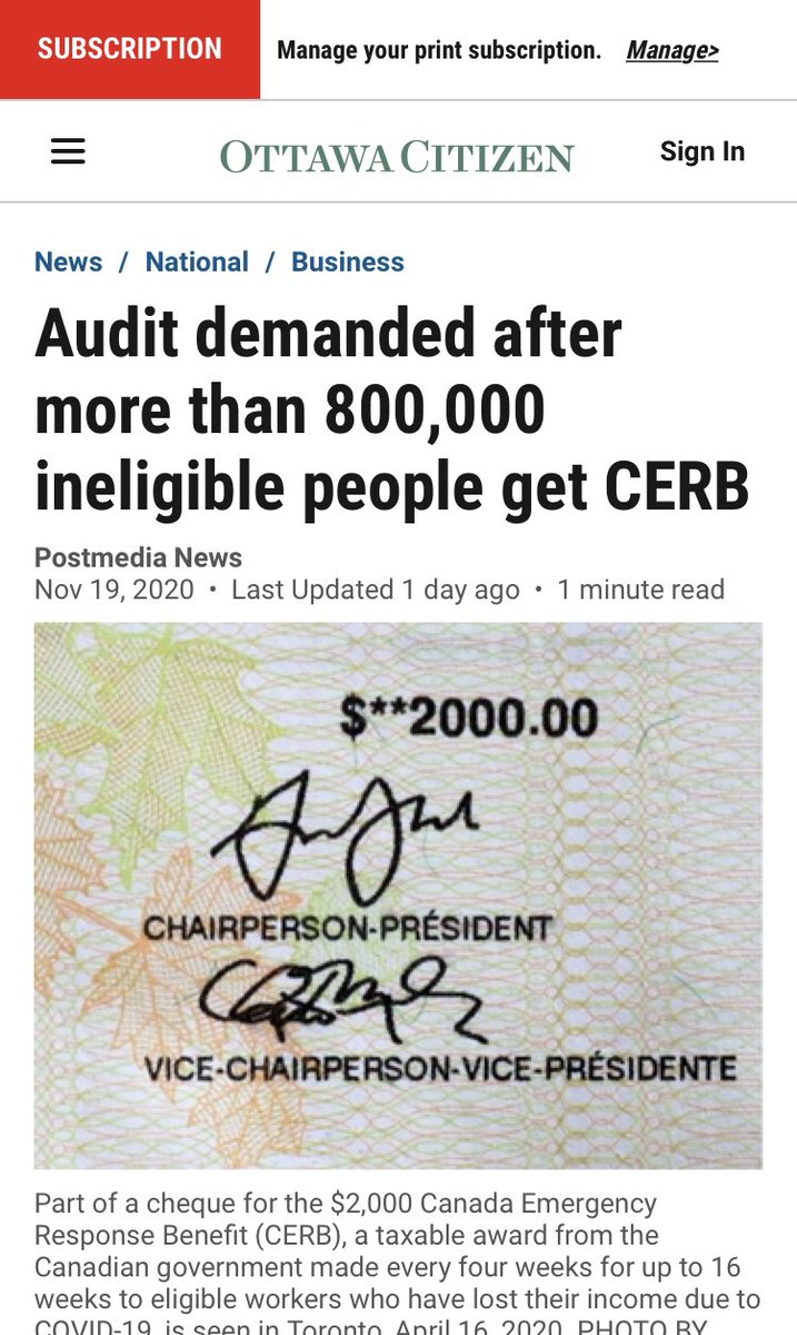  #PostMedia along with  #PierrePoilievre & other  #CPC hacks, all rolled out the exact same messaging at once. Making the false claim, in fact, the disinformation & propaganda claim, that “800,000 ineligible people” got  #CERB. Other online RW media, followed suit.  #cdnpoli  #cdnmedia