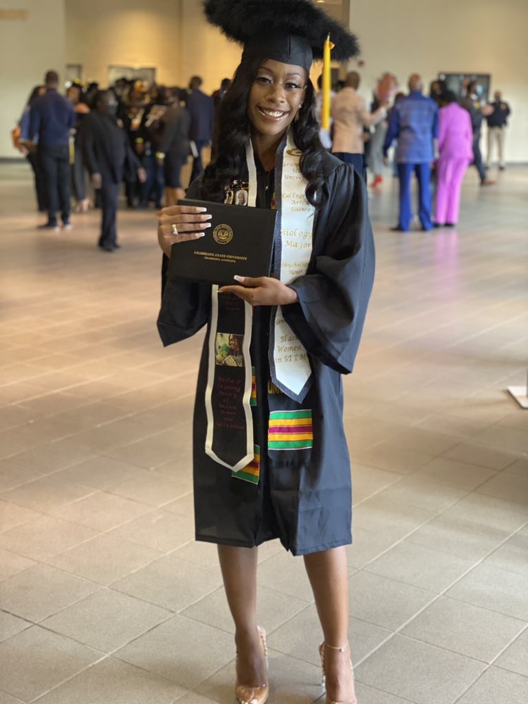 Officially a Grambling graduate 👩🏽‍🎓🥳🍾 #firstgenerationcollegestudent #blackgirlexcellence #hbcugrad #blackwomeninSTEM