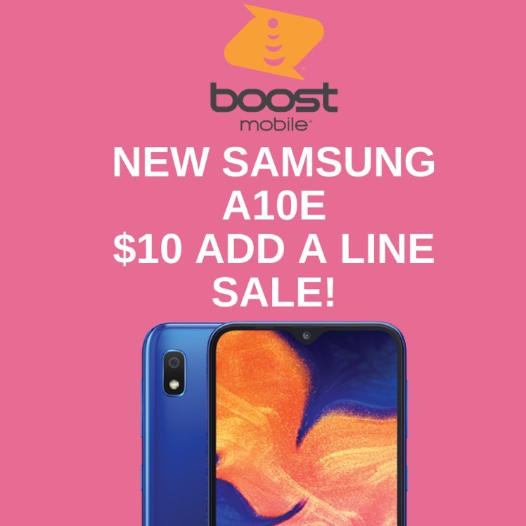 PhonesrusTexCit's tweet photo. Hurry in to Boost mobile today and add a line and pay only $10 bucks for this A10E #boosteventnationwide #houtax18 https://t.co/sGAbF4XwSp