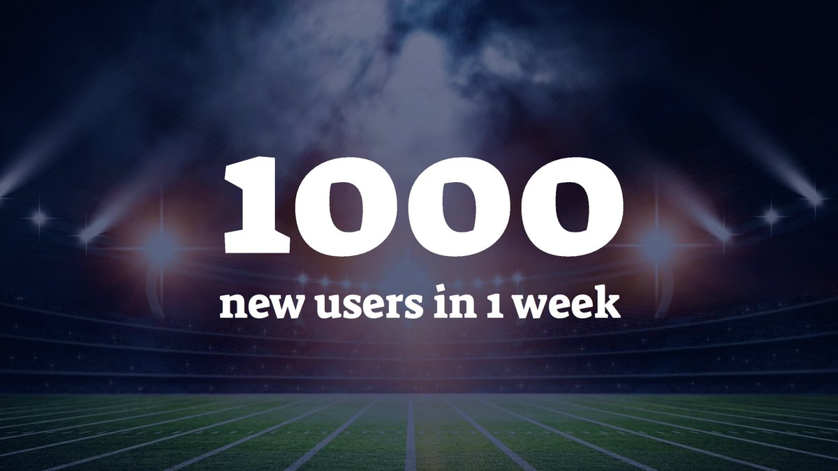 gamepulz's tweet photo. 1000 new users have joined Gamepulz in the past 7 days 🎉🎉🎉 Plenty of competition, exciting matches, and prizes will follow this week ⚽⚽⚽ #FantasyFootball #footballprize #footballfans https://t.co/flXpJ7LwOW