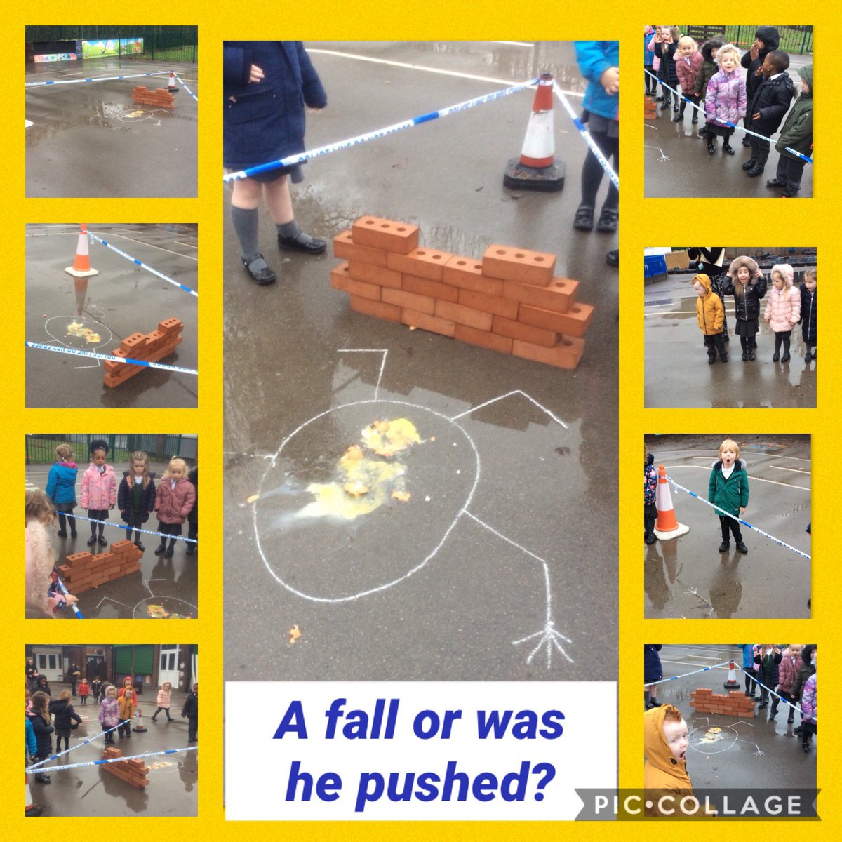 Nursery were called on for their help today to solve the mystery! What happened to Humpty? @StJosephStBede #sjsbEYFS @worldrhymeweek #sjsbENGLISH