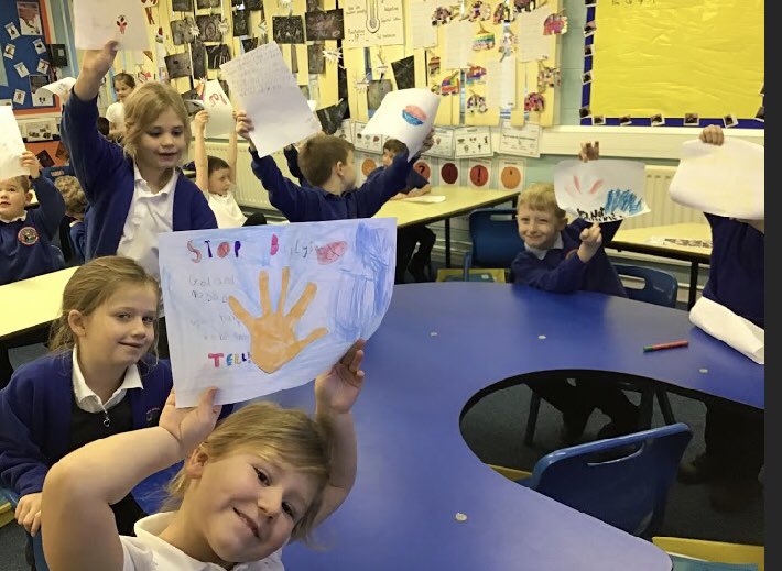Hadrian_Park's tweet photo. 2B with their anti-bullying work, the children had the choice to create something that expressed their views on bullying. We had stories, drawings and posters โญ๏ธ๐ #2BTURTLES #2B https://t.co/V3tc4lVfSy