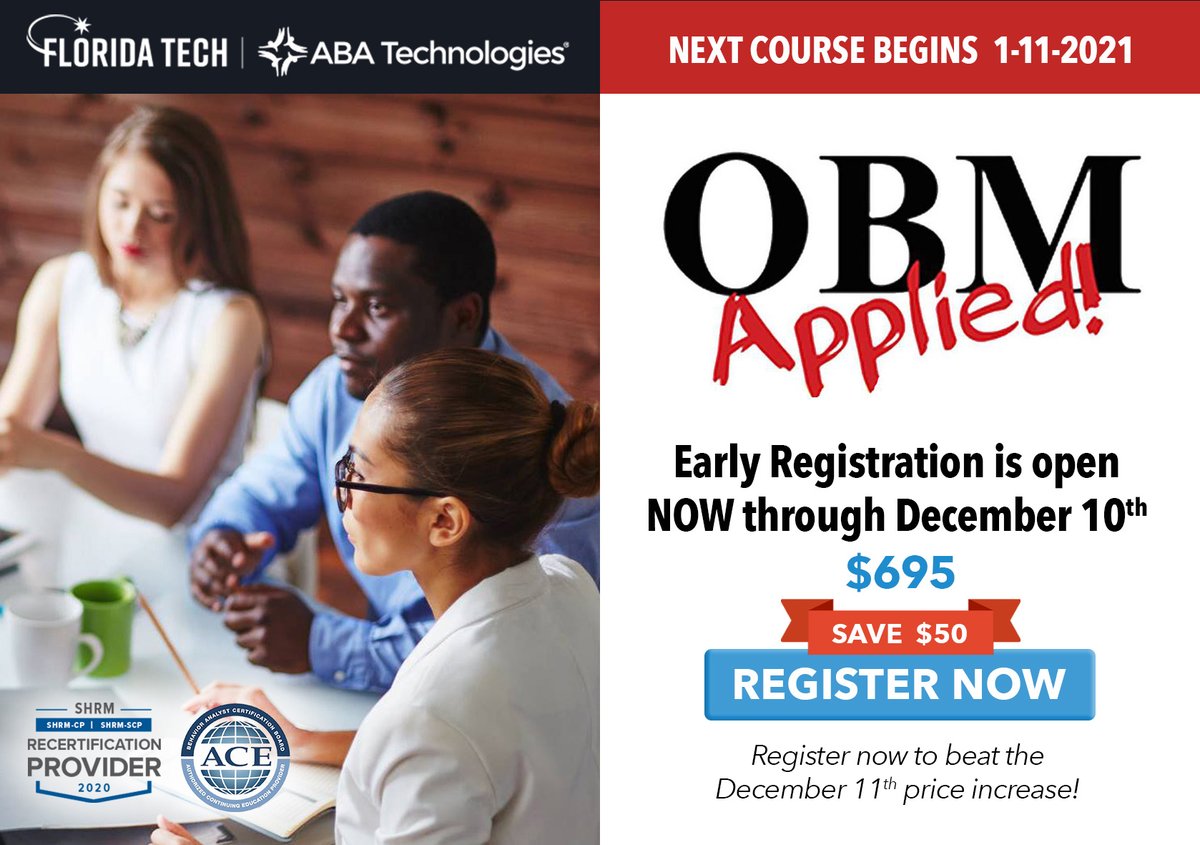 abatechnologies's tweet photo. Save now by registering early now until December 10th.
Register Now: https://t.co/su5P1YUmqk
#organizationalbehavior #obm #obmapplied #behavioranalysis #professionaldevelopment #onlinelearning #onlinecourse #education #innovation #highereducation https://t.co/vECiArPY1B