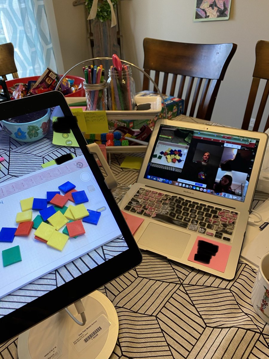 Today’s sweet setup was perfect for using manipulatives virtually. Loving my new iPad stand. Thank you, APT! #dpmchampions #findingjoy <a href="/LakeForestSD67/">Lake Forest School District 67</a>