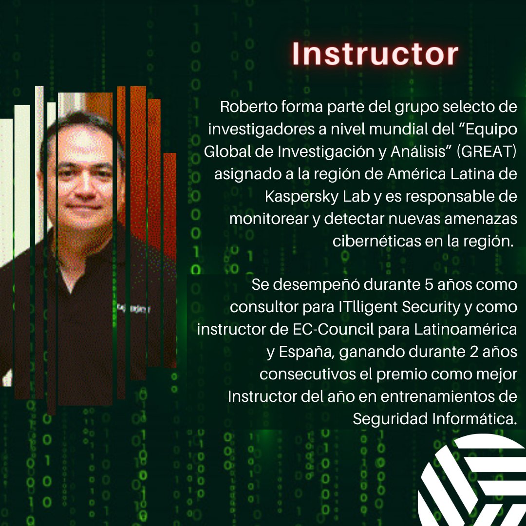 ExecuTrainGDL's tweet photo. ☠️Curso Fundamentals of Ethical Hacking and Penetration☠️

No esperes que tu empresa sufra un ciberataque 👾❌

Y aprende del mejor instructor Roberto Martinez 👨‍💻
Inscríbete en el siguiente Link ➡️ https://t.co/FMBEAysKmK

#Seguridad #ciberseguridad #Hacking #Mexico #Tecnologia https://t.co/WF9chdDGgx