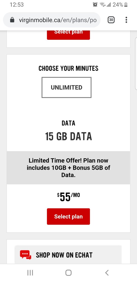 killahSab's tweet photo. @virginmobilecan has this rate plan on their web site 11.20.2020. Ask agent for it. Agent says it doesn't exist....well I'm looking at it...and I want it...soooo #virginfail #virginmobile #poorservice #falseadvertising #CRTCcomplaint #CRTC #pricegouging #mobileplan https://t.co/dO9HvnAHZi