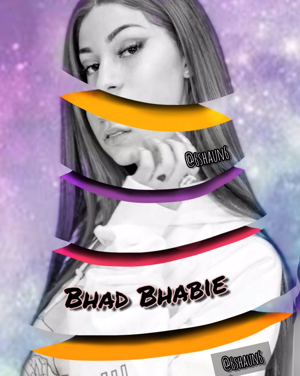 6shaun6_'s tweet photo. What up y’all, just posting some of my artwork of @BhadBhabie 
I did a couple of different variations of the photo manipulations  with much more to come 💯

#bhadbhabie #ArtistOnTwitter #digitalart #photomanipulation #photoshop #GraphicDesign https://t.co/ZJlnZoEboE