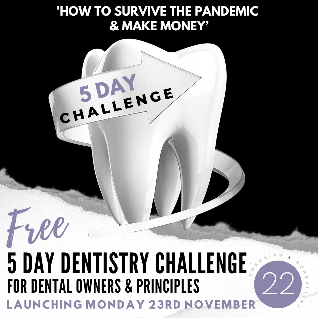 3 days to go until we launch our Free 5 day dentistry challenge...link on the link to sign up today Facebook.com/groups/5dayden…