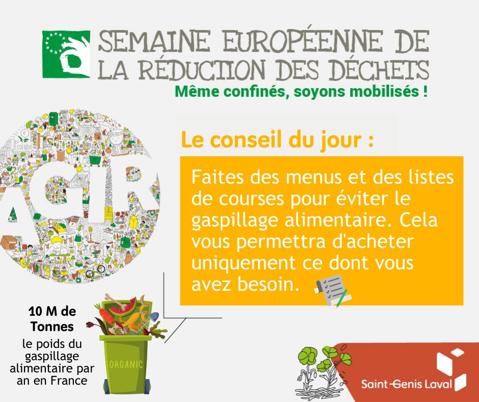 st_genis_laval's tweet photo. #SERD2020 | Conseil n°1 : Organisez vos menus et faites une liste de courses ! 🗒🖊

✅Vous dépenserez moins, en évitant les achats superflus
✅Vous limiterez les produits oubliés dans le frigo qui terminent à la poubelle

C'est quoi vos astuces contre le #gaspillagealimentaire ? https://t.co/Q0B6QJeX8w