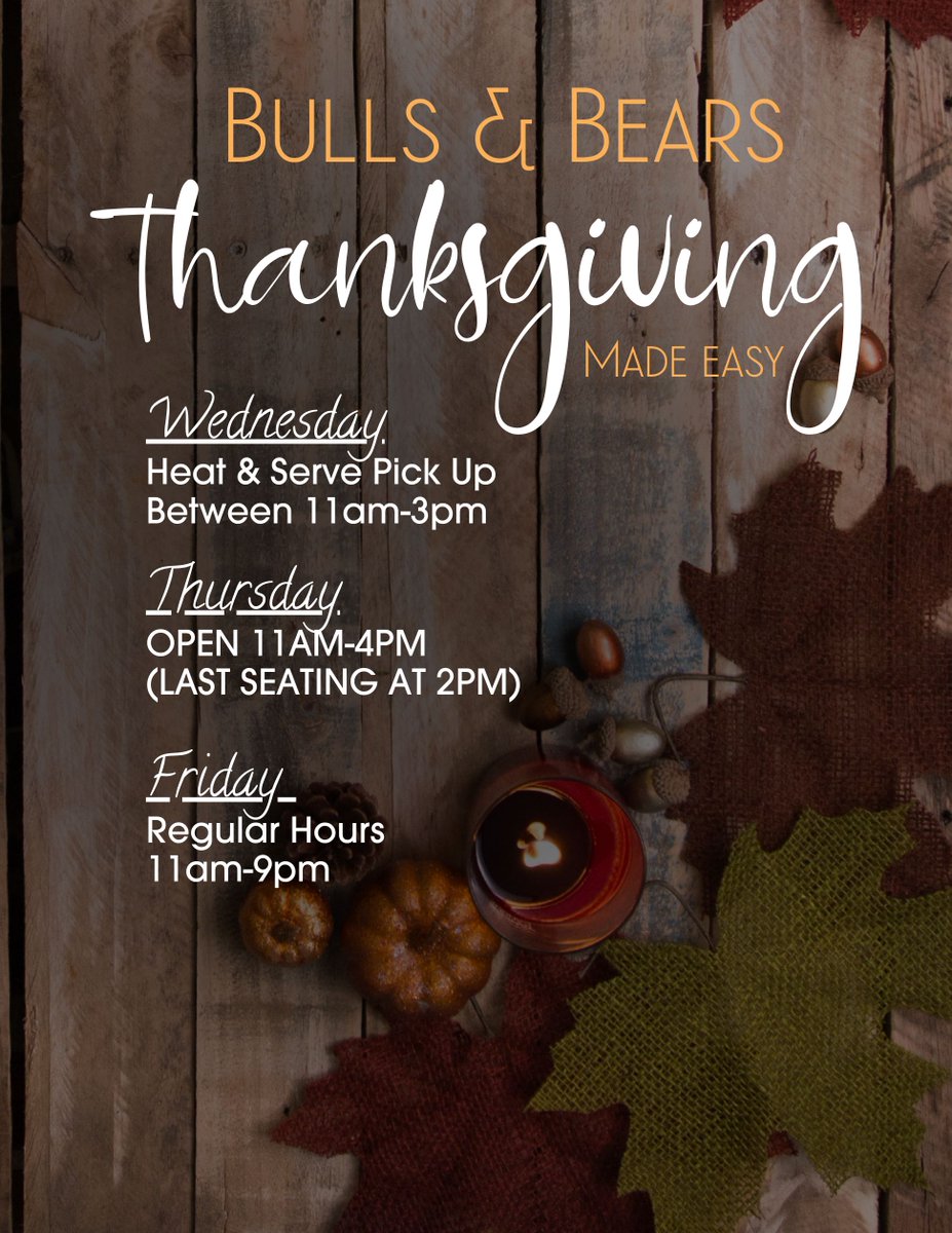 Please remember to have all PRE-ORDER meals in for Thanksgiving heat &amp; serve by Sunday AT 2PM. Heat &amp; serve pick up on Wednesday between 11am &amp; 3pm or Thursday 10am to 12pm. Thank you! 😊🦃