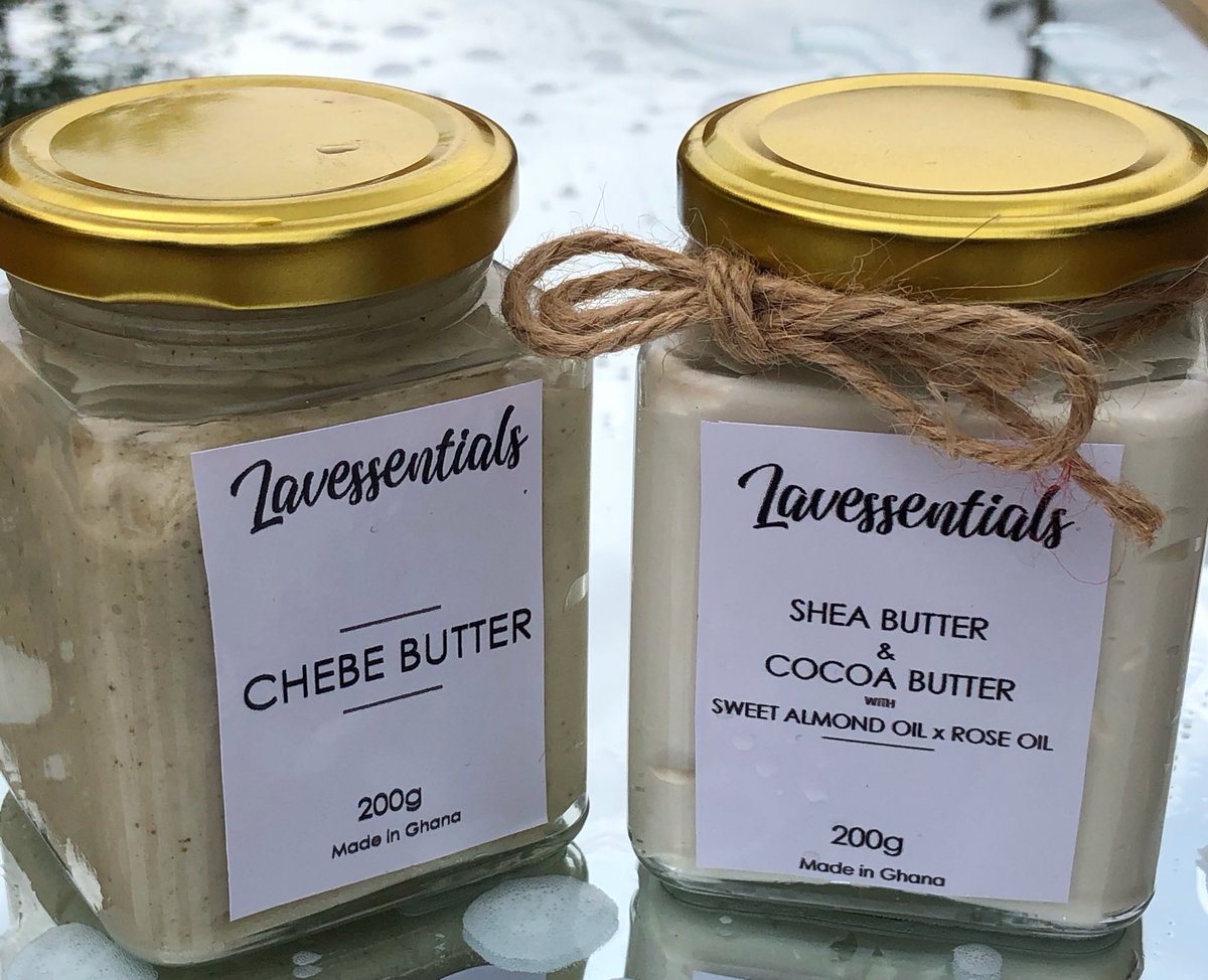 Laverne_acq's tweet photo. Our two new releases are finally here🎉

Whipped shea butter&amp; cocoa butter infused with sweet almond oil and rose oil(200ml)-20 cedis

Chebe butter(200ml)-30 cedis
.
.
.
.
.
.
.
.
.
.
.
#Skincare #haircare #instadaily #organic 
#organic #organicskincare  #organichaircare https://t.co/5K5wGyGaWp