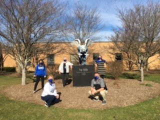 LWEGriffins's tweet photo. Dr. Michalak and administration showing off their school colors for the #lwevssandburg 
#SpiritWeekChallenge @lwestuco @SandburgHS https://t.co/tbBGcgjc1q