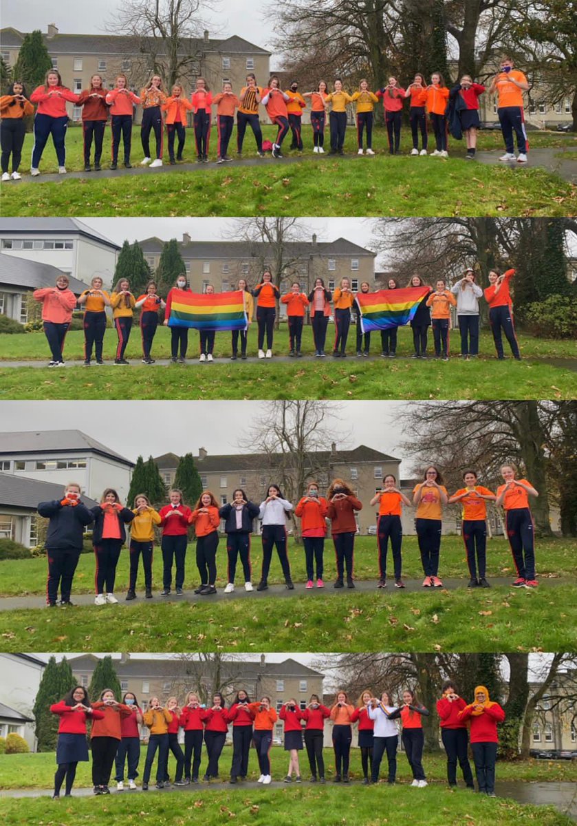 presclonmel's tweet photo. 🌈 As a part of our Stand Up Against LGBTI+ Bullying Week our second year students chose to #ComeIn in the colour ORANGE of the rainbow so that LGBTI+ students don’t have to come out! #BelongTo #LGBTIWeek #StandUp20 🌈🏳️‍🌈 https://t.co/JiXhpF2laz