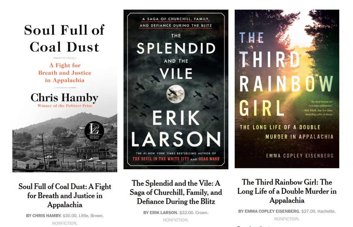 ChrisDHamby's tweet photo. The @nytimesbooks list of 100 notable books is out, and Soul Full of Coal Dust made the cut! What a thrill to be among such great company. https://t.co/VZ5fOBcSrw https://t.co/4x5AGtxPMB