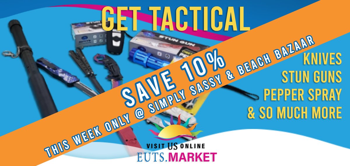 EutsMarket's tweet photo. Mention this ad and receive 10% off at Simply Sassy or Beach Bazaar on any tactical items! Good in Myrtle & North Myrtle! Read more here: https://t.co/7kjIY59AQi
#eutsmarket #everythingunderthesun #fleamarket #holidayshopping #gettactical https://t.co/wuVrQLsnJc