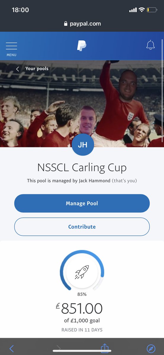 NSSCLcarlingcup's tweet photo. The PayPal charity page is now officially closed! 🎉

The final total was £851. 💸

Massive thank-you to all participants, spectators and other organisers who together have provided some great entertainment for a fantastic cause! 🍻

#NSSCLcarlingcup https://t.co/ov75ZR1ft3