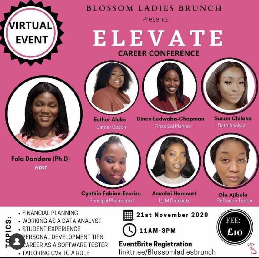 EstherAcoaching's tweet photo. Join me with 5 other professionals at the Elevate Career Conference.

♦️Its happening live on 21st of November

♦️Your CV is the first thing a recruiter and or hiring manager will see.

♦️To register click on the link in their bio @blossomladiesbrunch https://t.co/IXR6YDyb2W