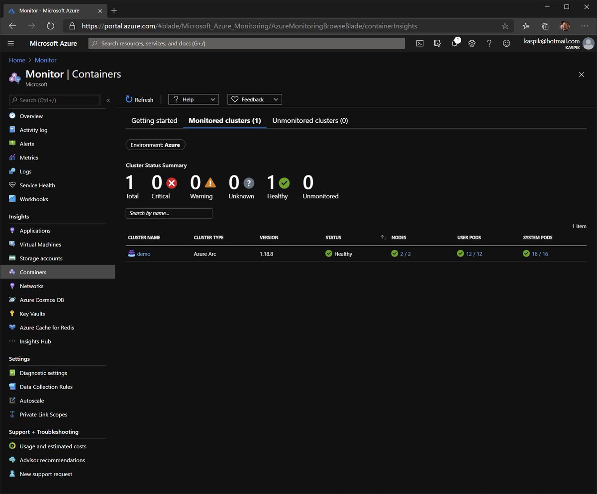 jaromirkaspar's tweet image. Hmm... I also added monitoring to Kubernetes cluster :) github.com/microsoft/WSLa… As usual, this runs in #AzSHCI cluster that runs in my laptop :D.