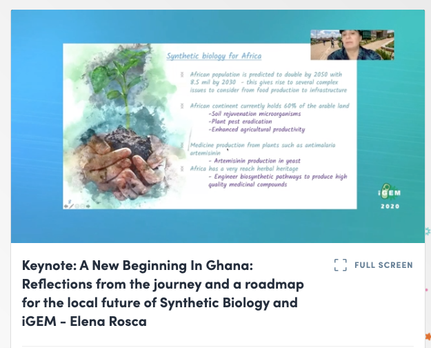 iGEM's tweet photo. We are LIVE with Elena Rosca from @Ashesi iGEM Team!
Join in the My iGEM app: https://t.co/TfqcfrmltC
#iGEMCommunityWeek #iGEM2020 https://t.co/MRaqDidyHb