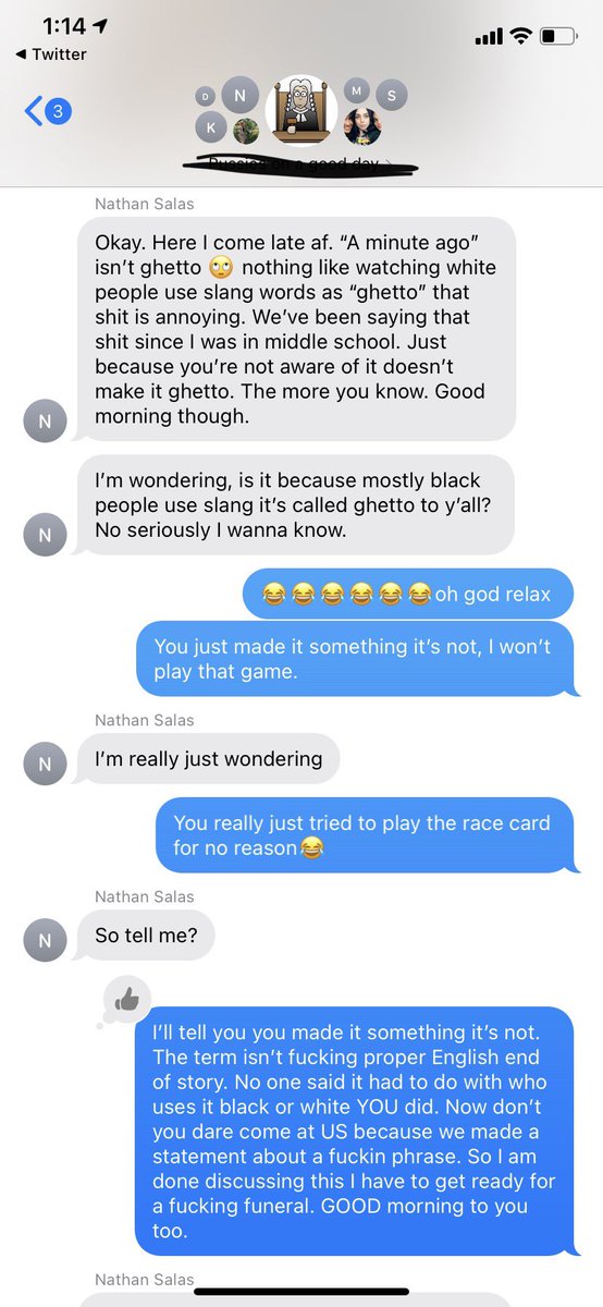 gabgonewild's tweet photo. @BluuDreamm420 There is no reason to be as aggressive as you are, the word ghetto was used to describe a term not to describe a human. If you thought there was something inappropriate said, you could have come to me personally for a convo INSTEAD of publicly starting an argument. https://t.co/im214jKHZa