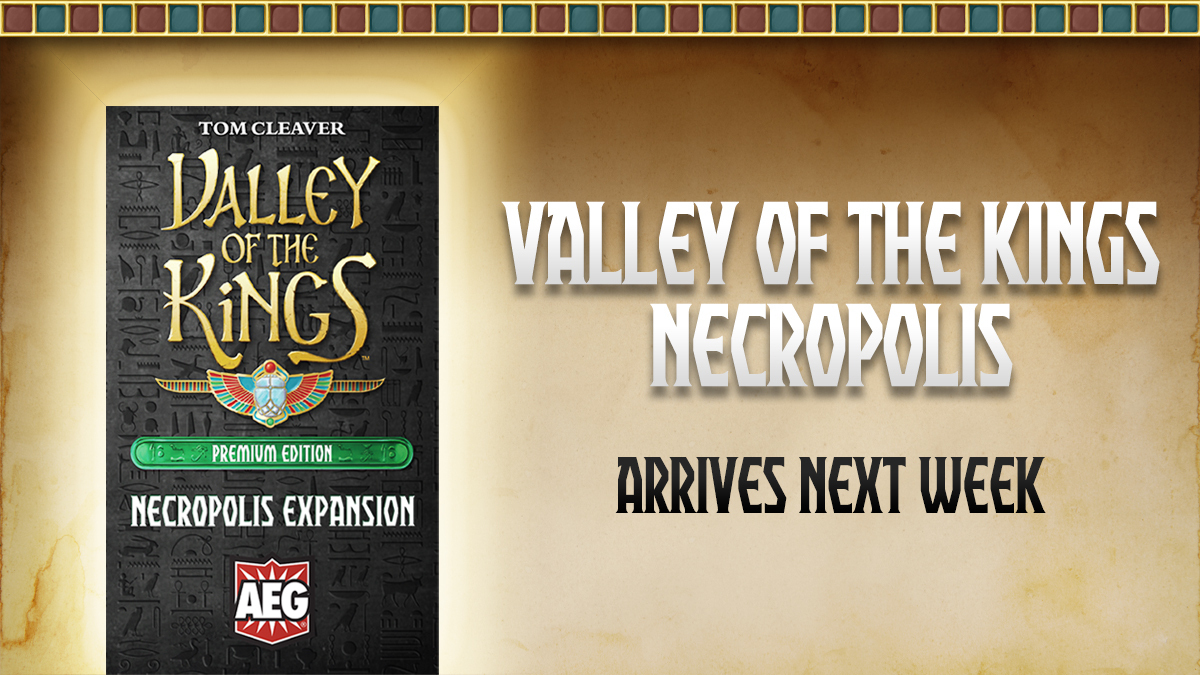 alderac's tweet photo. The newest micro expansion #ValleyOfTheKings: Necropolis arrives at the Alderac Online Store next week!
Adds a new Grave Goods set of artifact cards with all-new abilities. For the Valley of the Kings: Premium Edition. https://t.co/dUA6q3JETp
#Alderac #boardgames #MeetTheMicros https://t.co/ZdZrxadhOr