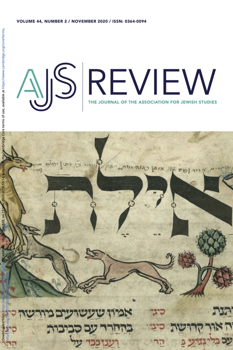 Winter reading from the world of  @jewish_studies. A short thread on the newest issue of the AJS Review. Here's what inside in terms of great lineup of articles.  @AlyssaMGray1 1/10