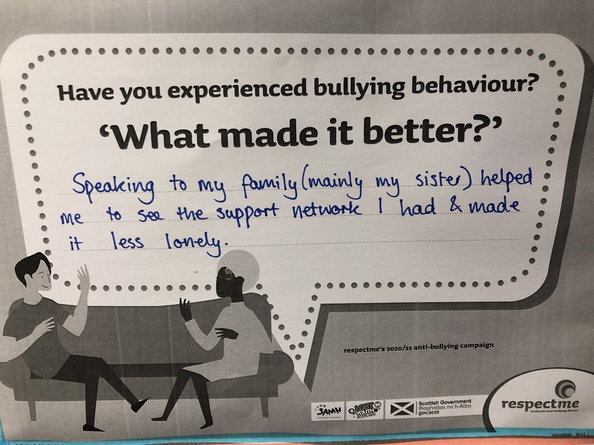 BASupport3's tweet photo. As Anti Bullying week draws to a close, here is some advice from members of staff. 
#Antibullyingweek2020 #WhatMadeItBetter
#ChangeStartsWithYou https://t.co/DGhU8AY4Qt