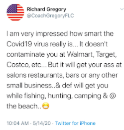 2/86: Now let's remember that this virus is VERY smart and knows to stay away from BLM Protest/Riots, marches, looting, and anywhere a democratic tells it to stay away from like hair salons. From day one the media wanted to make sure everyone knew about COVID, I mean...