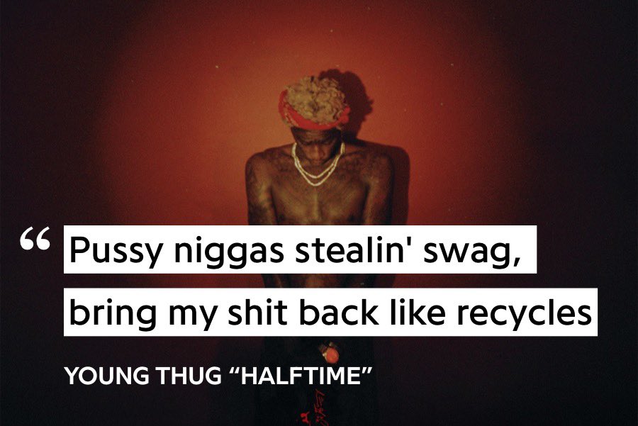 if you only listen to one Barter 6 song, i recommend “Halftime.” A looped guitar beat with no hook, Thug creates an absolute experience of a song, filled w clever one liners and an iconic 11 second long (!!!!!) SKRT adlib.