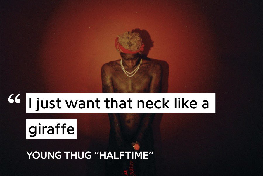 if you only listen to one Barter 6 song, i recommend “Halftime.” A looped guitar beat with no hook, Thug creates an absolute experience of a song, filled w clever one liners and an iconic 11 second long (!!!!!) SKRT adlib.
