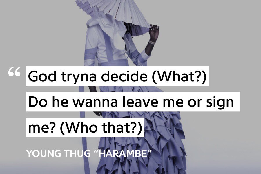 the highlight here is “Harambe.” titled after the famous gorilla, thug changes his voice an insane amount on this track, sometimes growling, sometimes crooning. whether screaming about going apeshit or singing about wanting to have babies, thug continues to show his diversity.