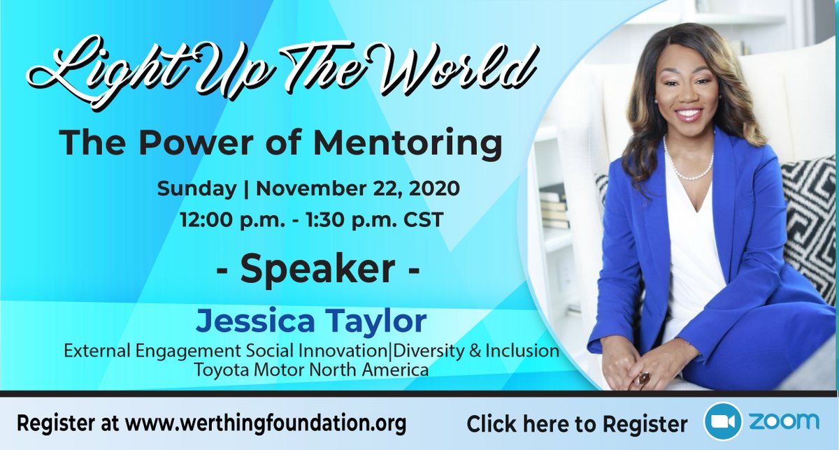 Werthingfdn's tweet photo. The #LUTW event is happening in two days!!!  Please don't miss your opportunity to hear from Jessica Taylor on the Power of Mentoring!  #werthingfoundation #LUTW #mentorshipmatters #fromcollegetocareer #mentorsformentees #globalmentoringconversation https://t.co/ld5kT0KjVN