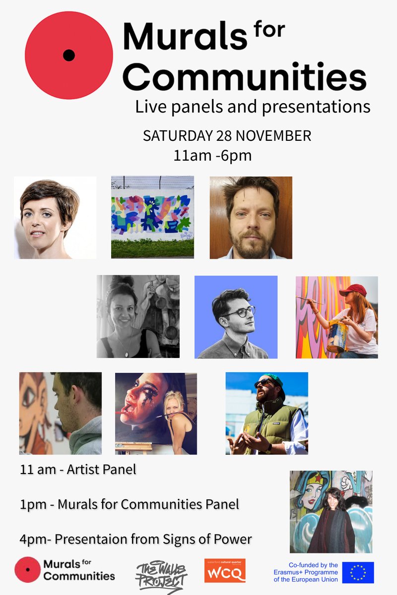ForMurals's tweet photo. On Saturday 28th November we host several panels and presentations about Murals for Communities. If you want to know how we brought our project to fruition, this is your opportunity to hear from the artists, communities and project managers who worked together and made it happen. https://t.co/QSlFAApbaU