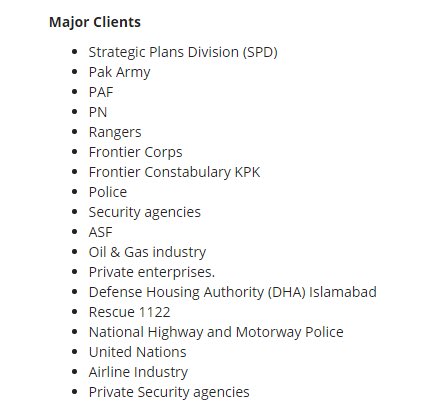 then please have a look at their client list here. It’s a direct, certified and public supplier to Pak Army.