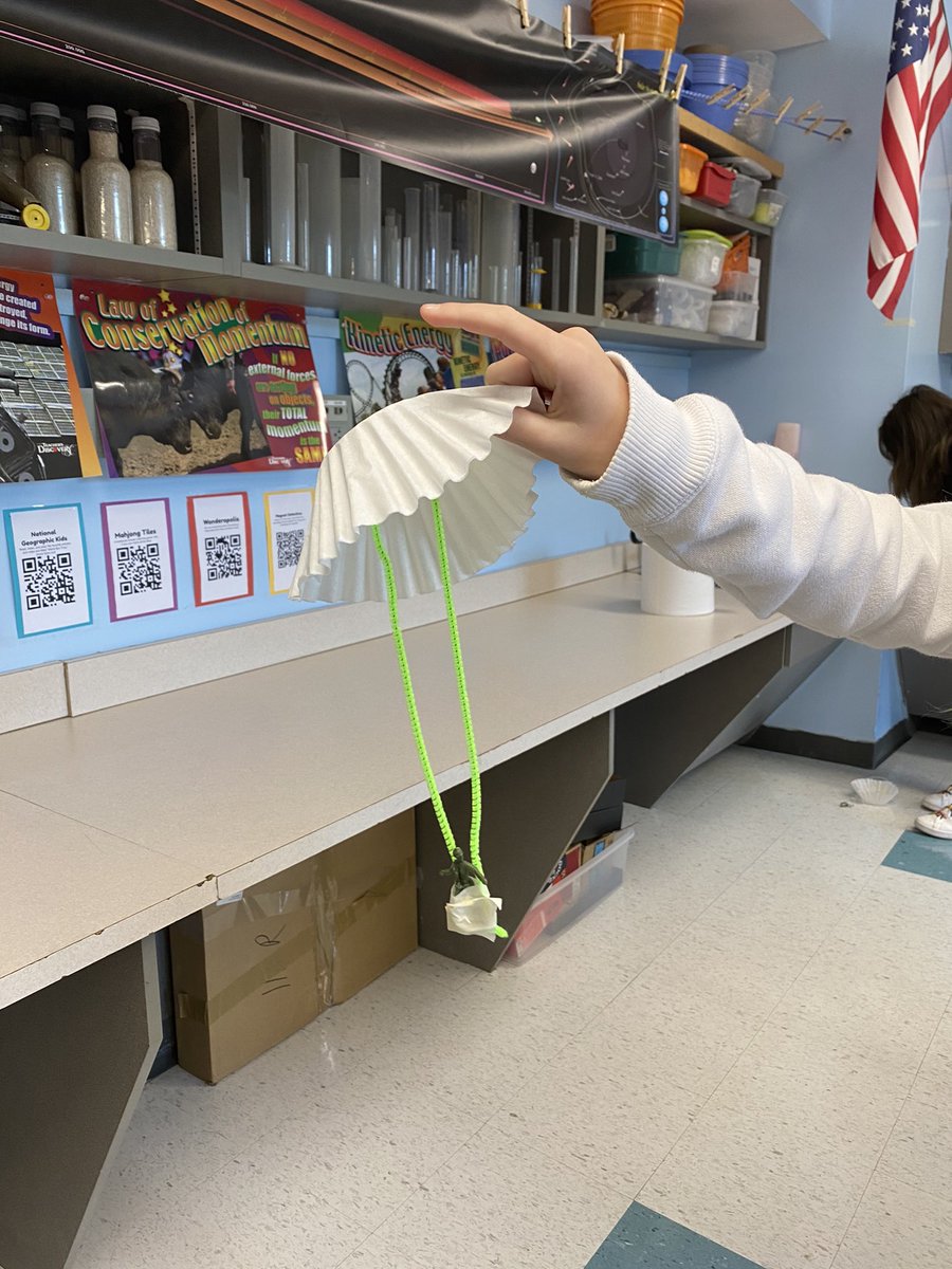 Learning gravity and air resistance through parachutes... virtually and in-person! #mtpspride #mtpsthorne
