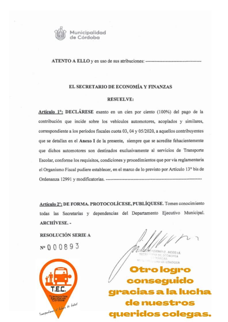 MaretichAlicia's tweet photo. Gracias @MartinLlaryora 
@miguelsiciliano cumplieron con su palabra y eximieron del impuesto automotor a los transportistas escolares de la Ciudad de Cordoba
#AlertaEscolares https://t.co/VXGnTqEVuU