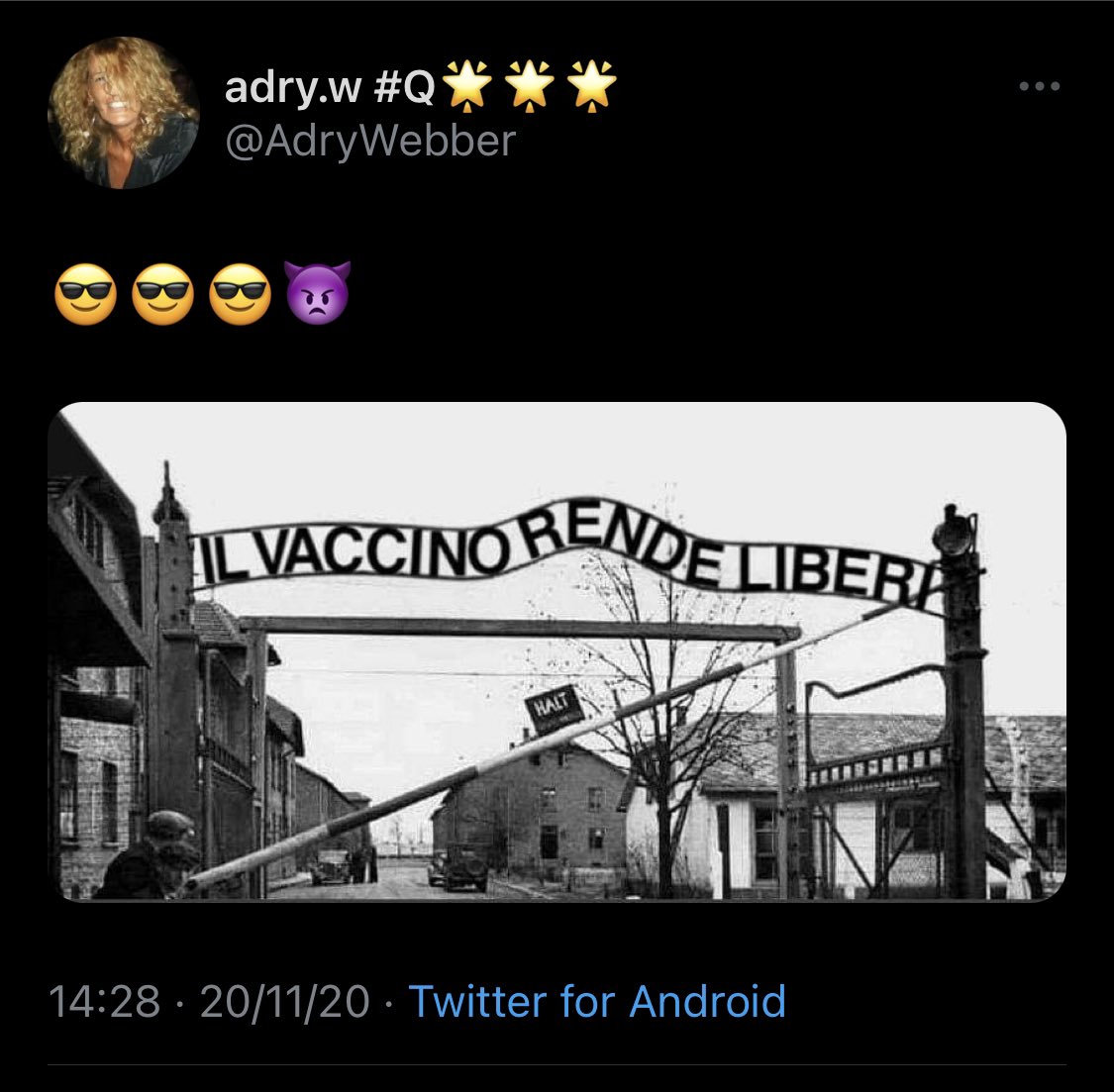 Gio1ng's tweet photo. E ti pareva che dopo l'altro fenomeno di ieri non si accodasse la regina dei disadattati mentali? Con la Q di qogliona #adrywebber https://t.co/KoOkTUXhsF