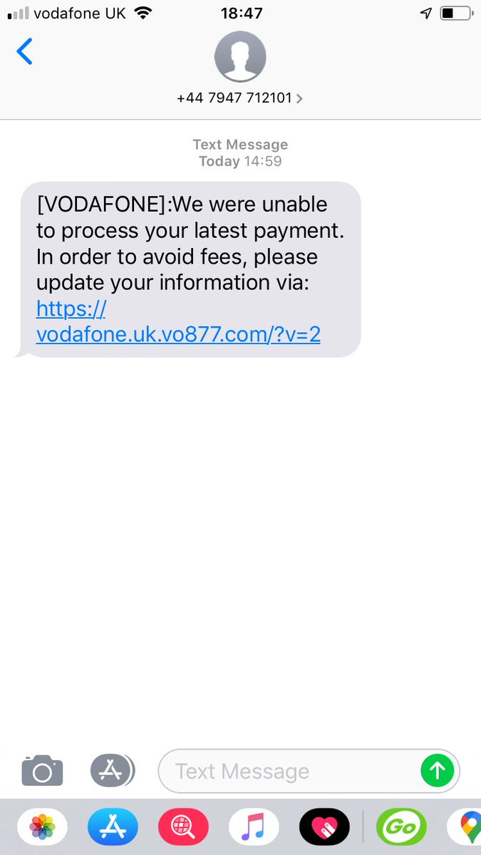 specshopdan's tweet photo. @VodafoneUK is this real or scam? You’ve never had a problem before and my details haven’t changed. https://t.co/gMEjz17VtS