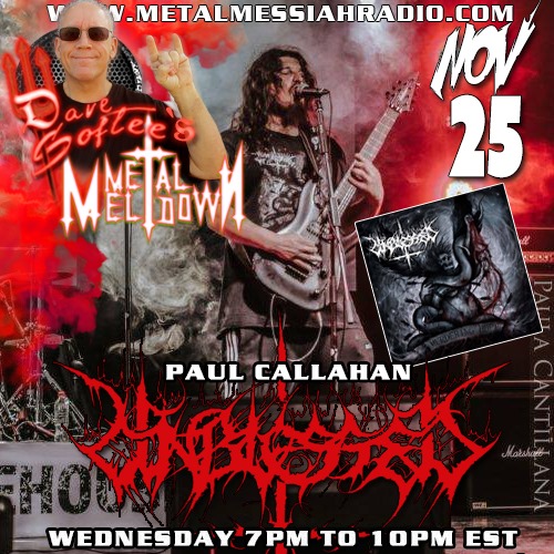 DavidKletzel's tweet photo. On Wednesday November 25th, 7 to 10 pm est Metal Meltdown on Metal Messiah Radio has  Death/Black Metal Vocalist and guitarist Paul Callahan of UNBLESSED, Hailing from Santiago, Chile,  returns to the show to talk about the bands latest album, "Murdering Hope " and Covid https://t.co/9B9tBe36pU