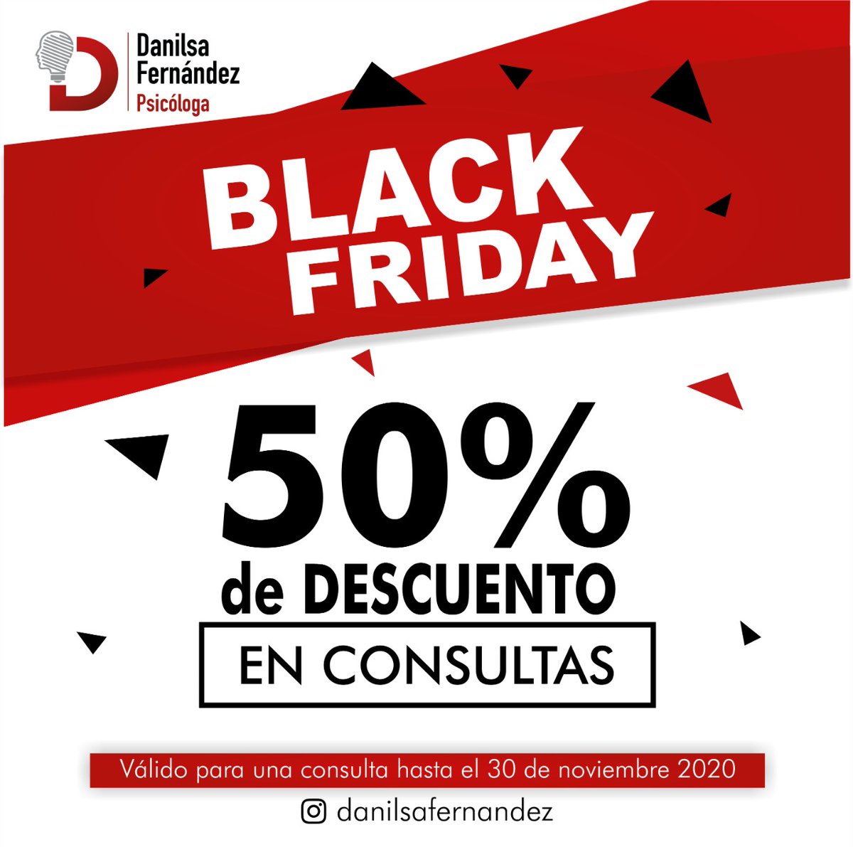 Danilsafp's tweet photo. Sentirte bien está más a tu alcance de lo que piensas, por eso, una terapia es un paso importante. 🙌🏼❤️
 
Aprovecha el 𝟓𝟎% 𝐝𝐞 𝐃𝐄𝐒𝐂𝐔𝐄𝐍𝐓𝐎 𝐞𝐧 𝐭𝐮 𝐩𝐫ó𝐱𝐢𝐦𝐚 𝐜𝐨𝐧𝐬𝐮𝐥𝐭𝐚 desde hoy hasta el 30 de Noviembre, 2020. 

¿Cuándo agendamos? 😏🗓

#BlackFriday2020 https://t.co/Eh20vOpYgL