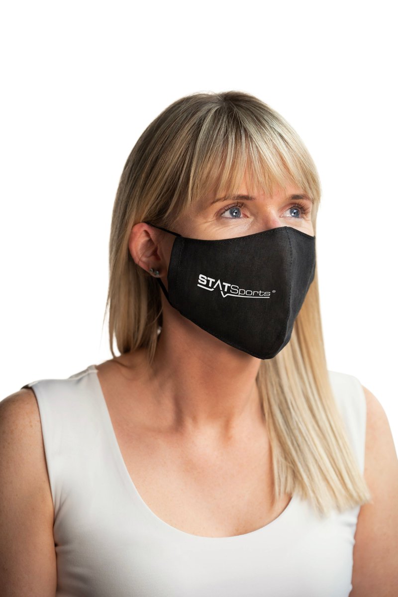 Delighted to be working in partnership with <a href="/statsports/">STATSports</a> to produce a customised face covering. Available in several colours, our 100% Irish linen range features adjustable ear toggles &amp; a filter pocket for added protection against harmful bacteria. #innovation #sustainablefashion