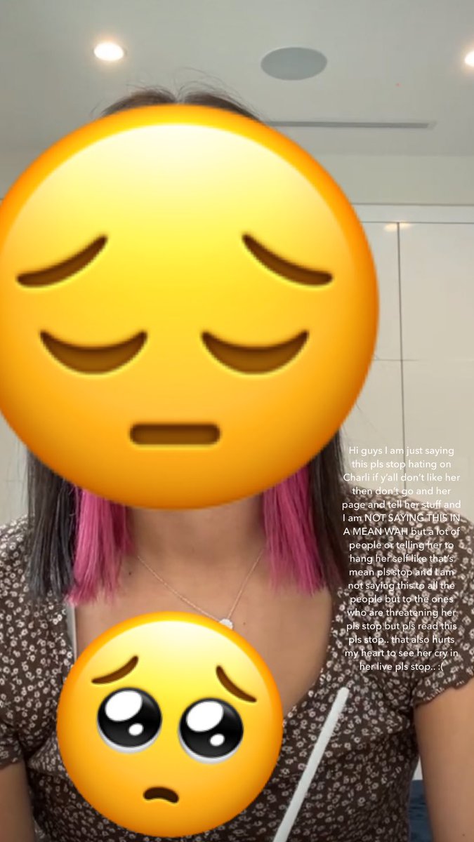 CharileXoxo's tweet photo. Pls stop threatening her or like stuff like that pls stop 🥺🥺🥺 :( https://t.co/Ihw31ybTez